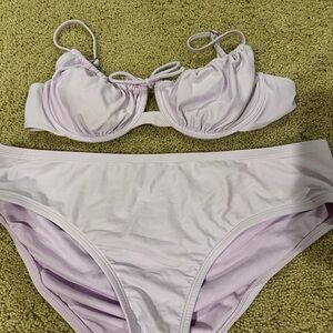 Purple underwire bikini set- target full coverage high rise bottoms
